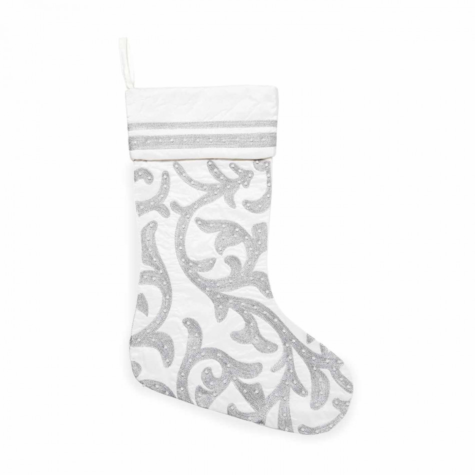 Prancer Holiday Stocking Silver