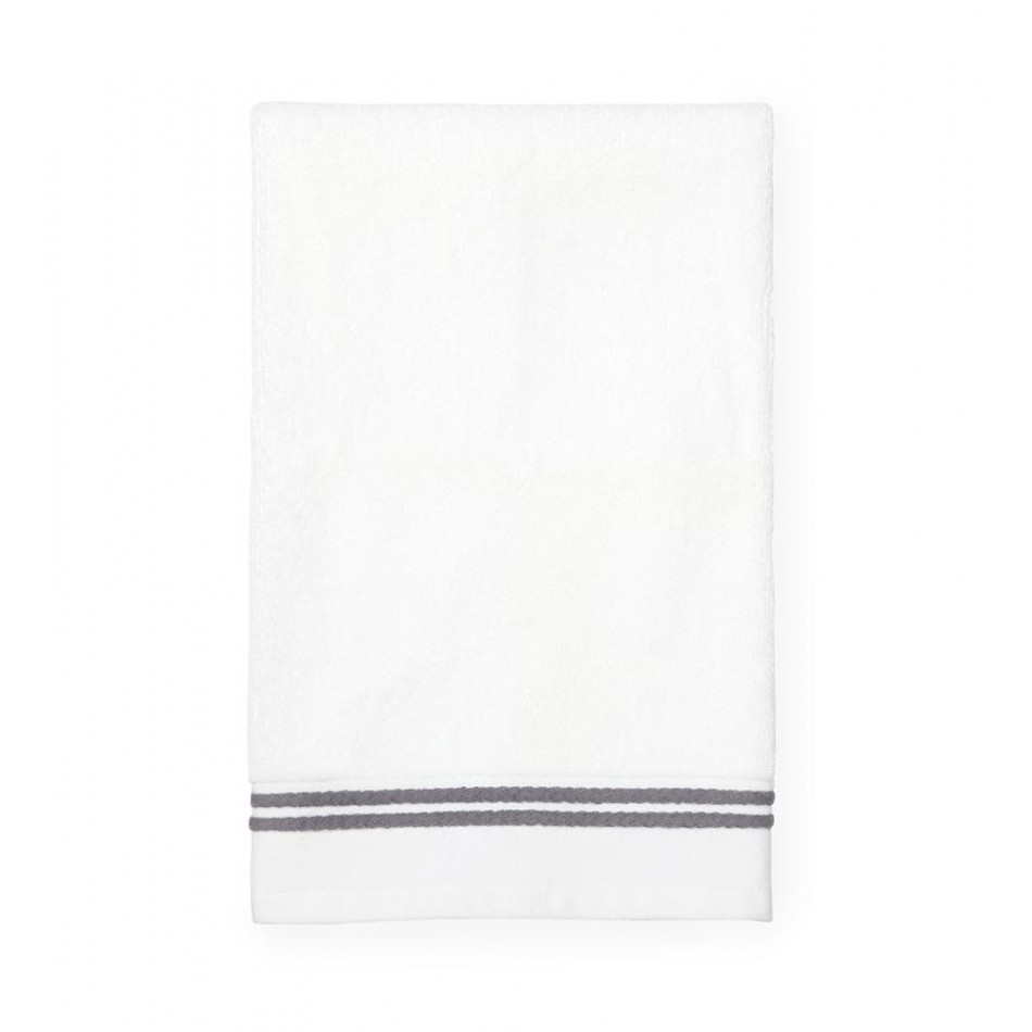 Aura White/Iron Double Woven Stripe Bath Towels