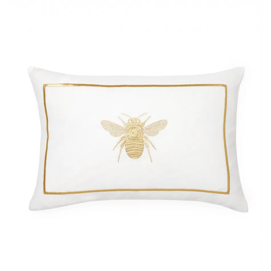 Ronzio Decorative Pillow 12 x 18 White/Gold