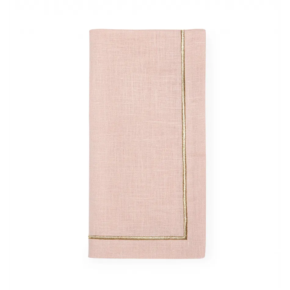 Seaton Set of 4 Dinner Napkin 20 x 20 Petal/Gold