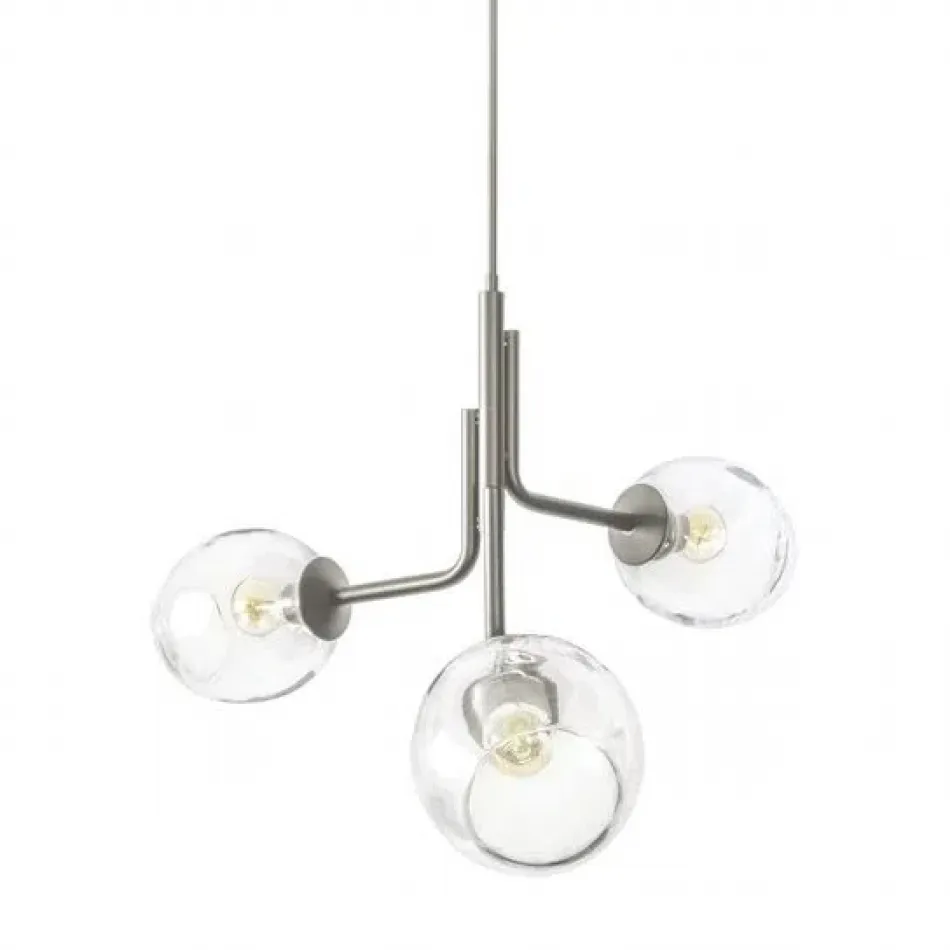 Caledonia Chandelier with 3 Globes Sterling