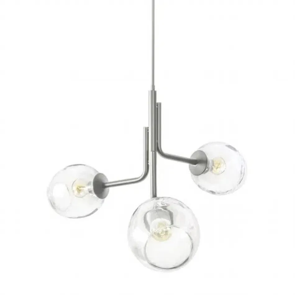 Caledonia Chandelier with 3 Globes Vintage Platinum