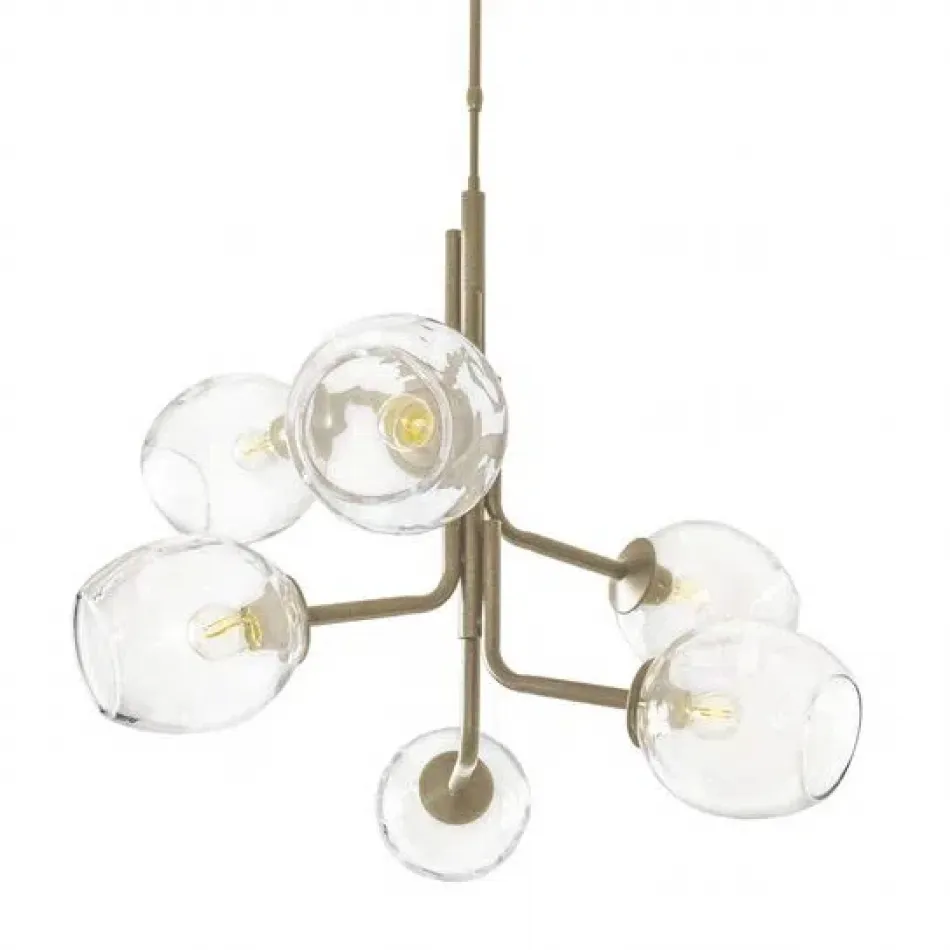 Caledonia Chandelier with 6 Globes Soft Gold