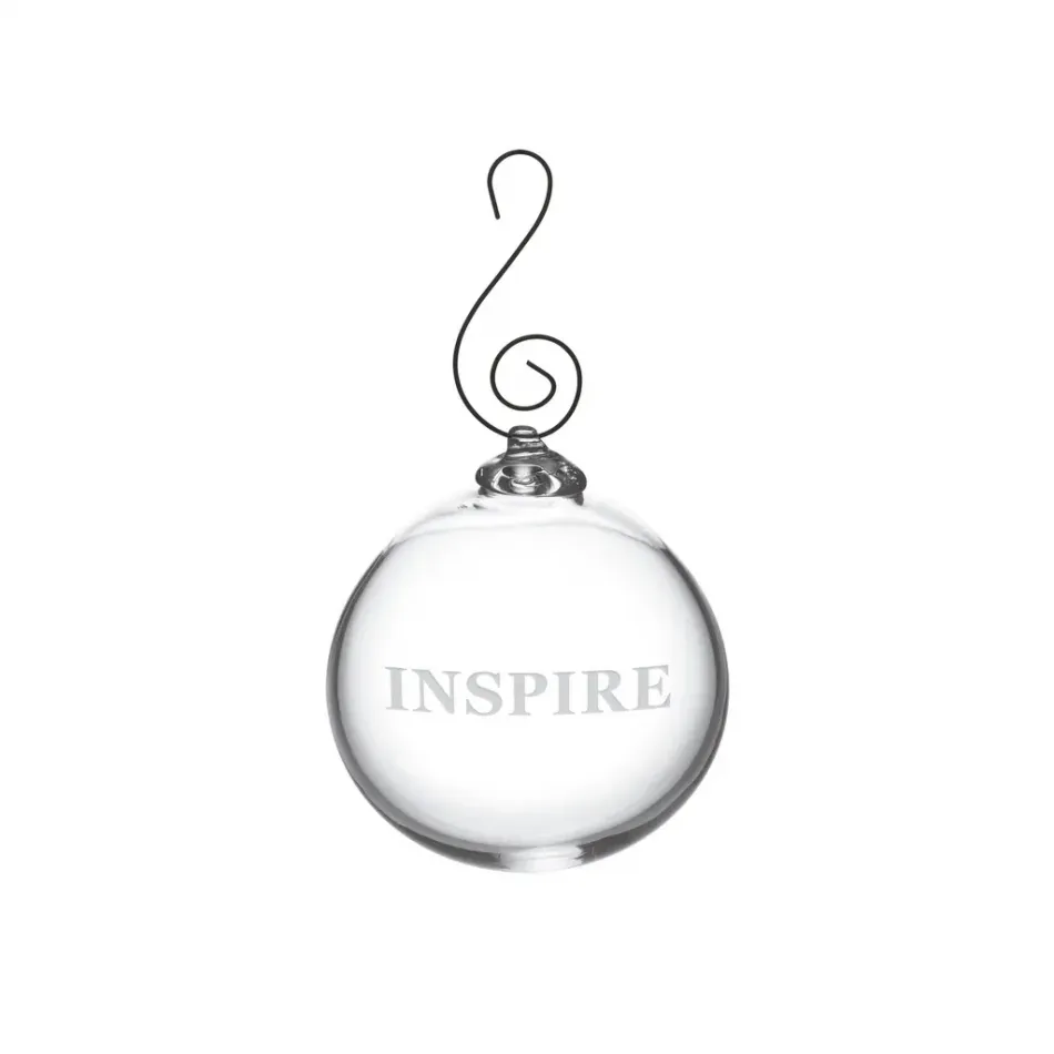 Engraved "Inspire" Round Ornament in Gift Box