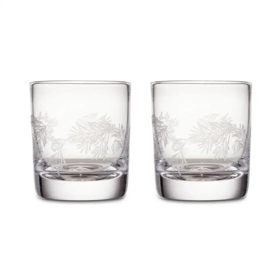 Engraved Pine Ascutney Double Old-Fashioned in Gift Box - Set of 2