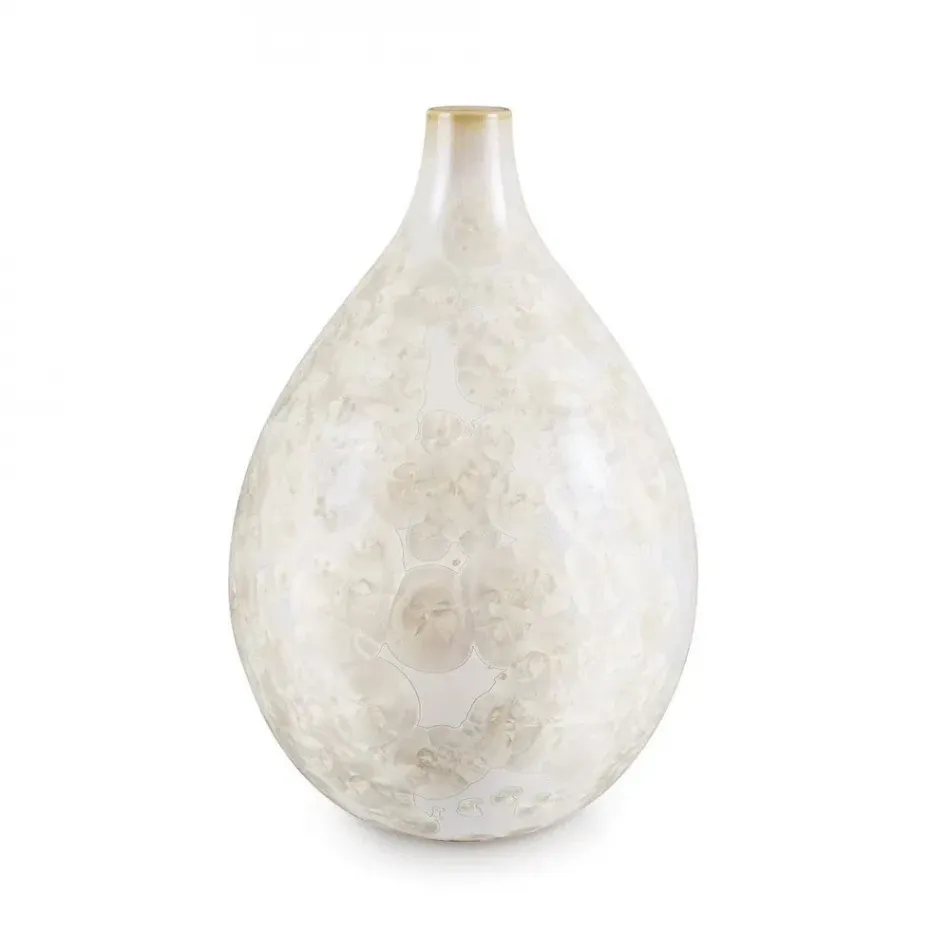 Teardrop Vase, Medium – Crystalline Candent White