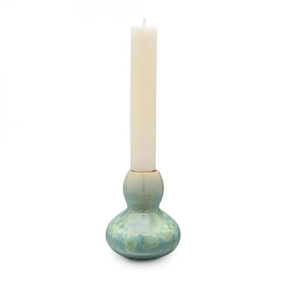 Crystalline Woodstock Candlestick Jade