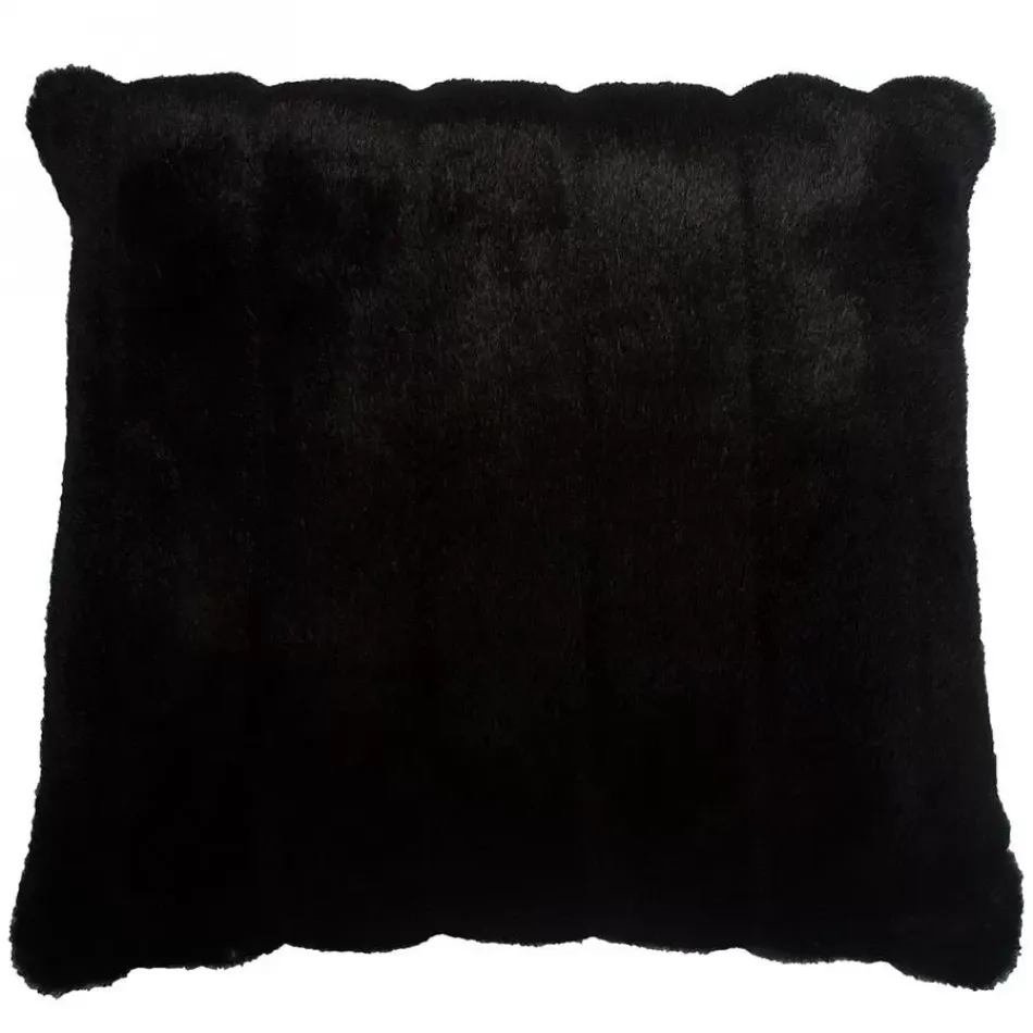 Black Mink Fur 24 x 24 in Pillow