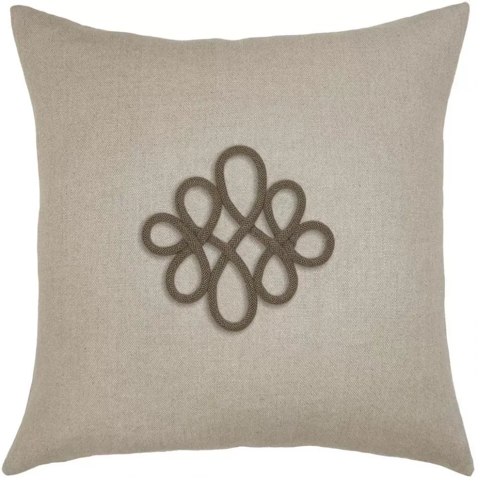 Imperial Linen Taupe Crest Pillow