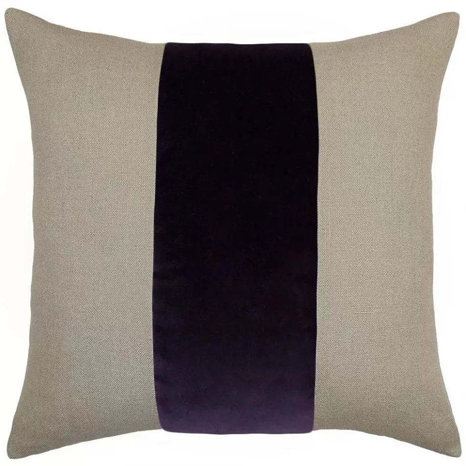 Ming Linen Deep Purple Velvet Band 15 x 35 in Pillow