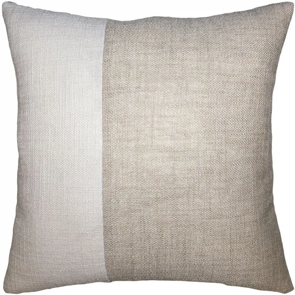 Hopsack Two Tone Natural White 24 x 24 in Pillow