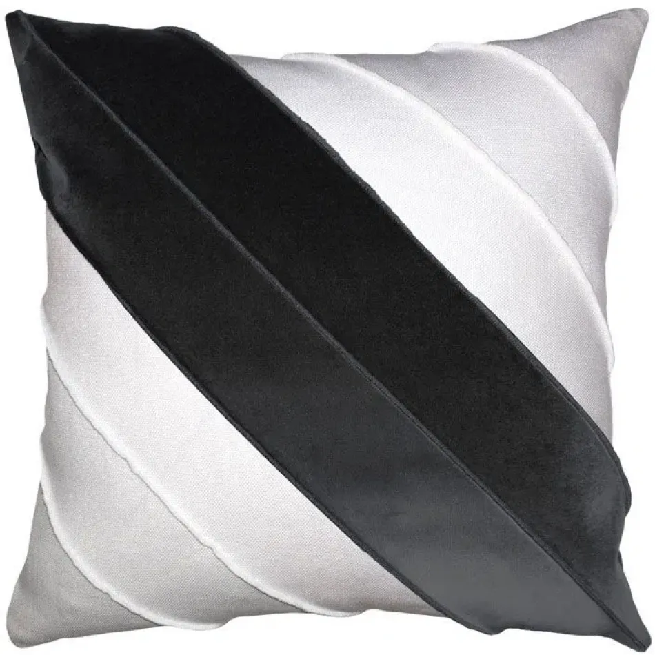 Westend Bone Dark Grey Velvet 22 x 22 in Pillow