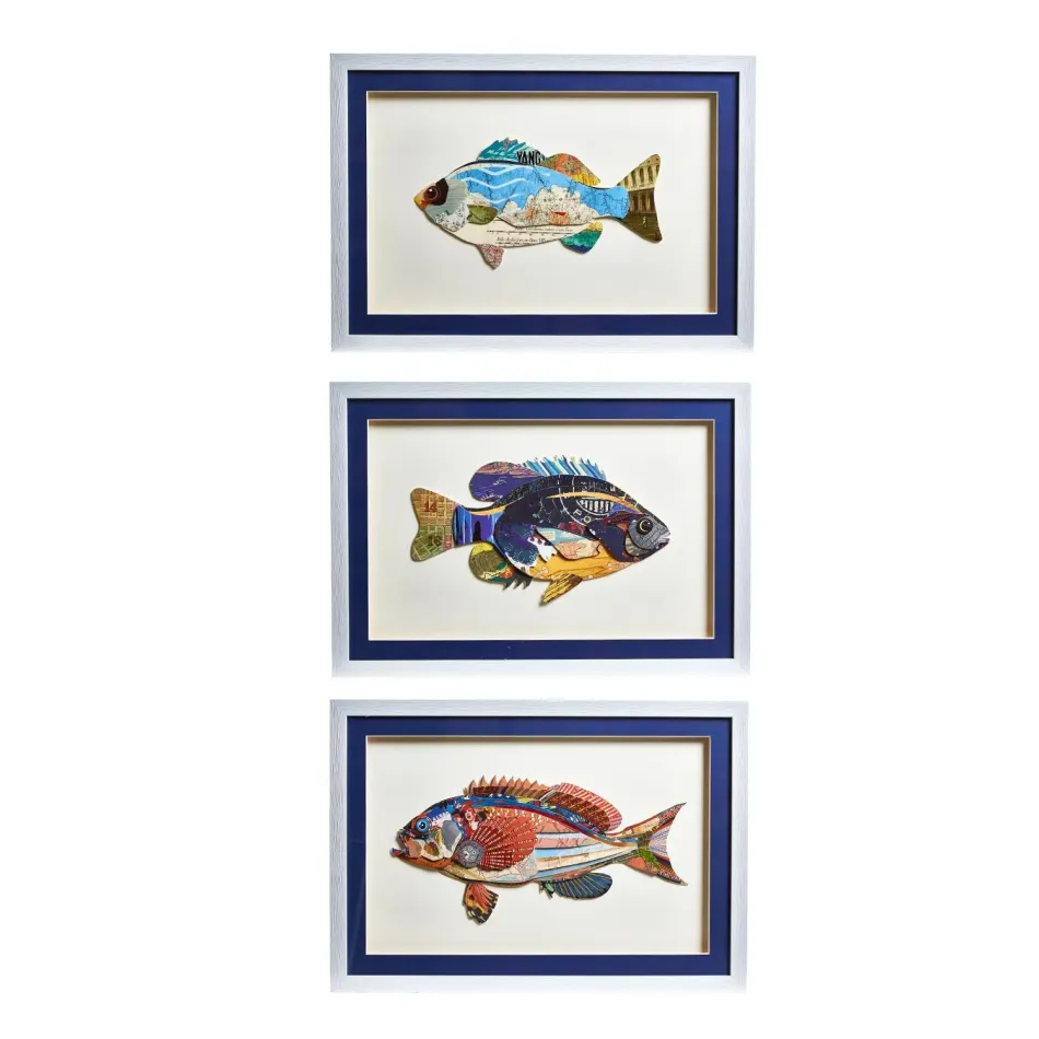 Fish Collage, Set of 3