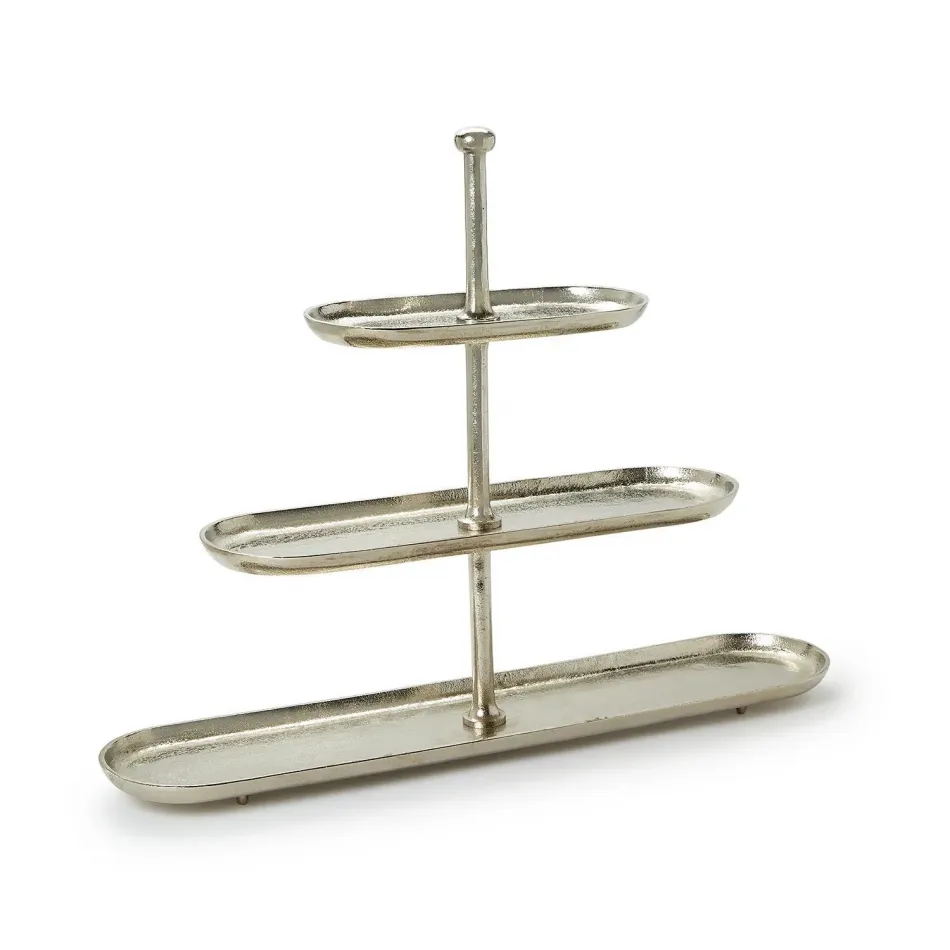 Silver Etagere 3-Tier Server - Aluminum