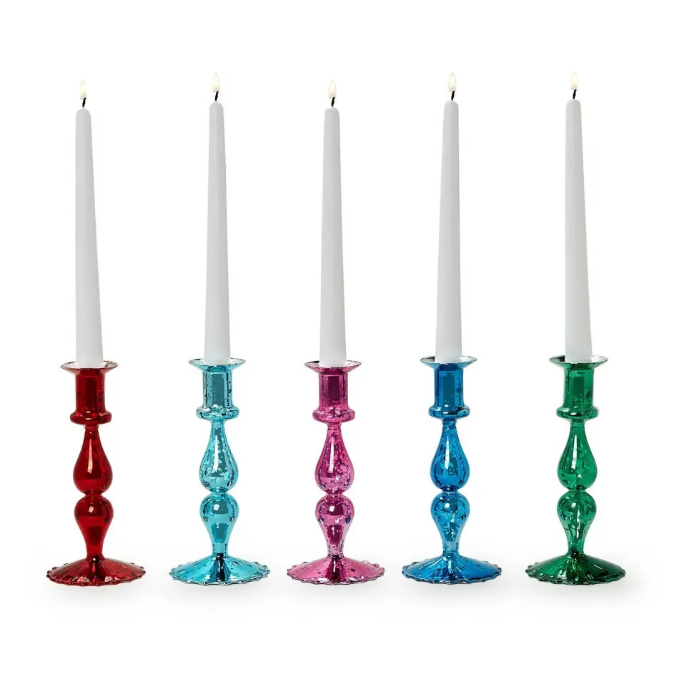 Mercury Glass Set of 5 Candlesticks Includes 5 Colors