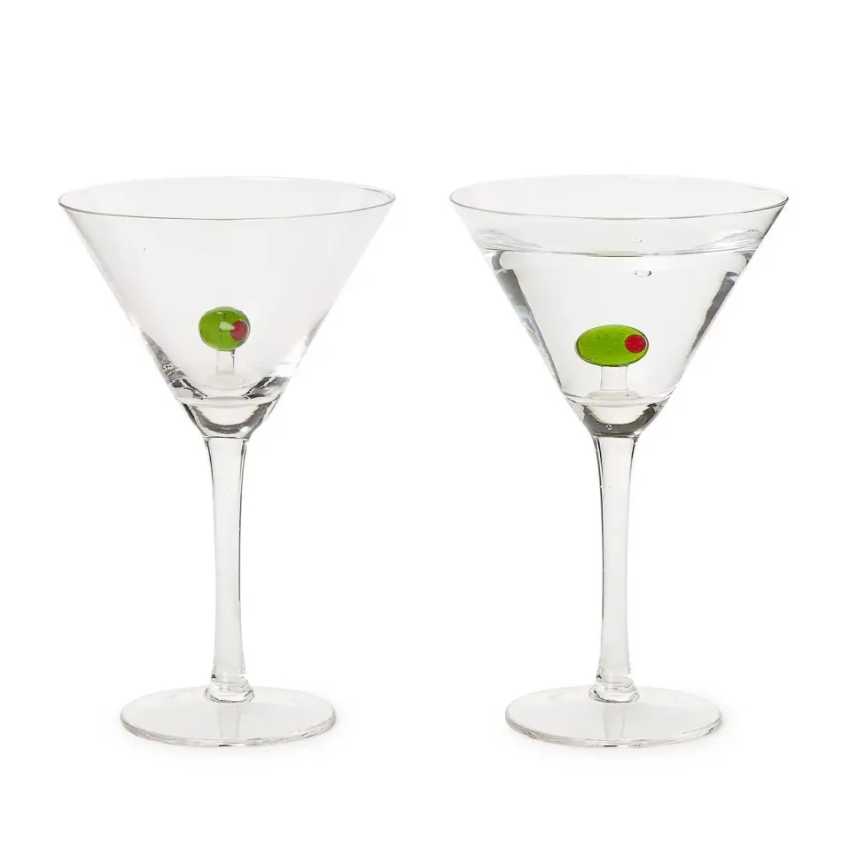 Martini Glass with Olive