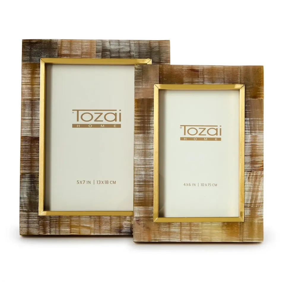 Chiseled Horn Photo Frame Set of 2