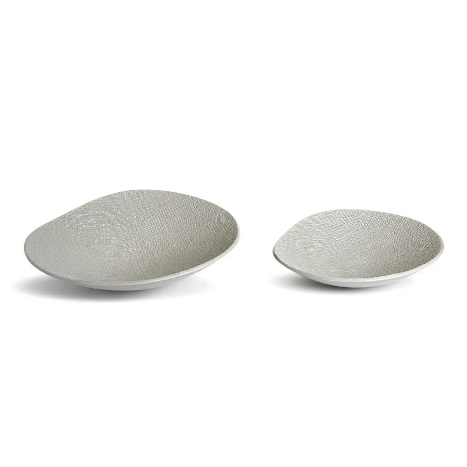 Set of 2 Haiku Collection Wave Bowl in a Shitake Beige Color (Food Safe) Ceramic