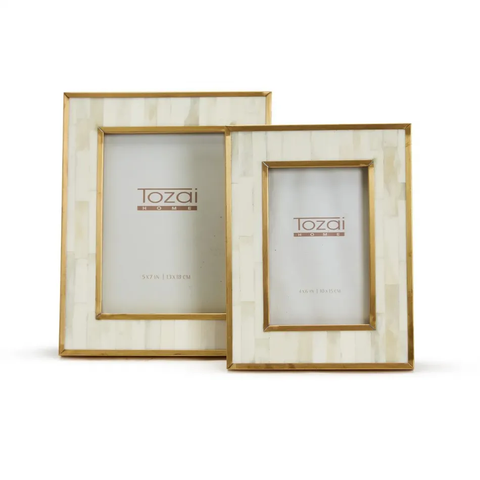 Photo Frame with Brass Border, Set of 2