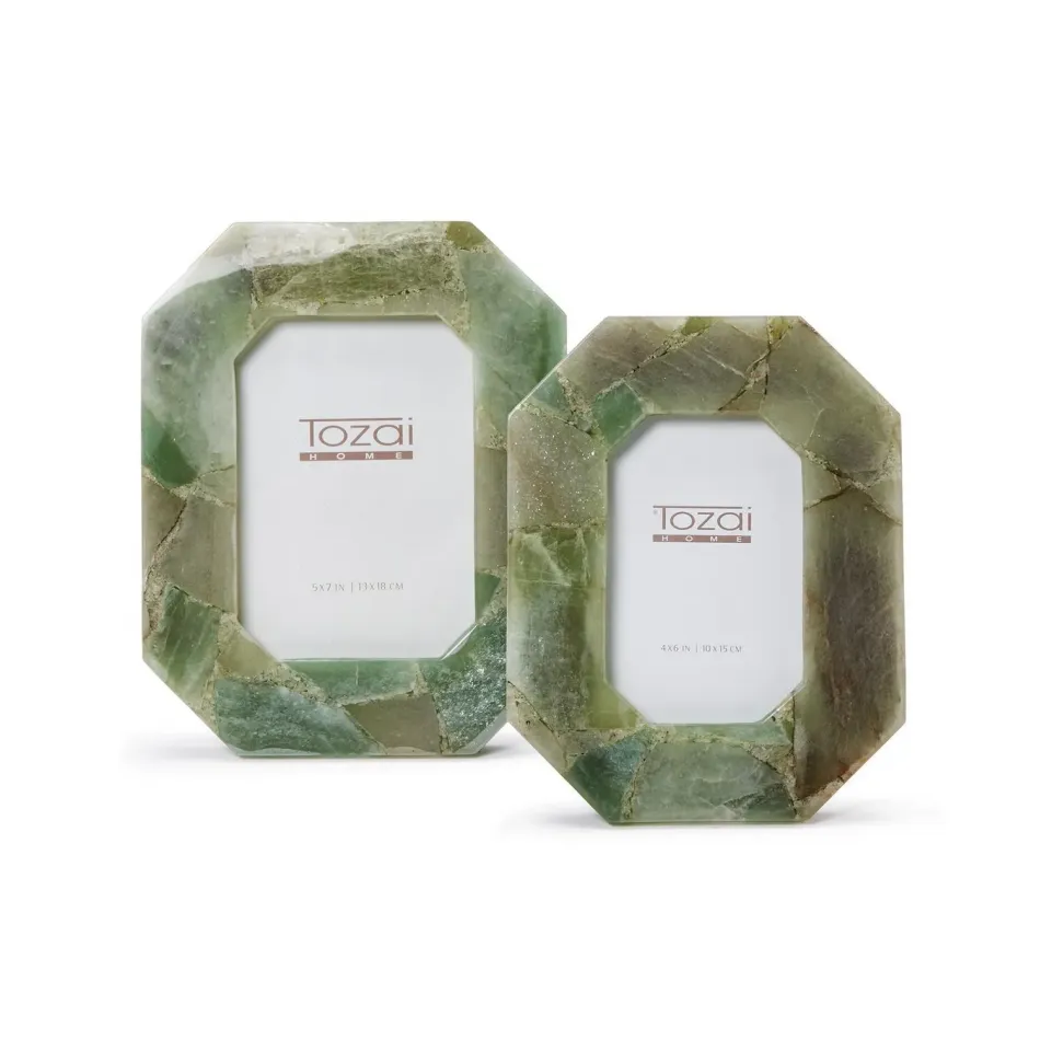 Green Quartz Set of 2 Octagon Picture Frames (4" x 6", 5" x 7")