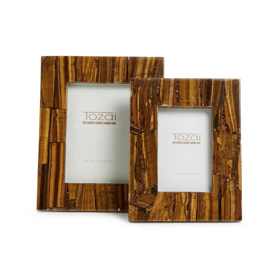 Tiger Eye Photo Frames, Set of 2