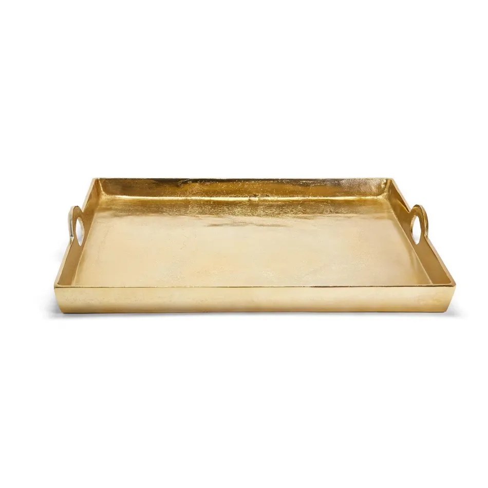 Hotel De Ville Gold Decorative Square Tray Recycled Aluminum