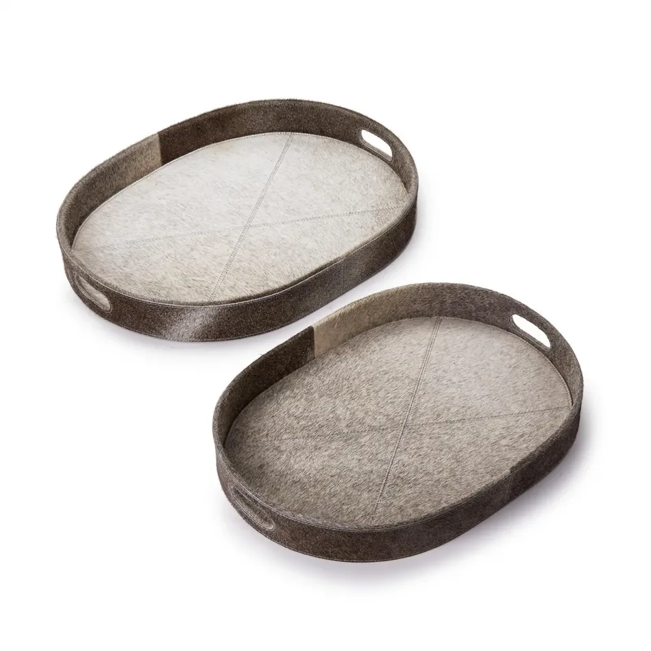 Cowhide Trays, Set of 2