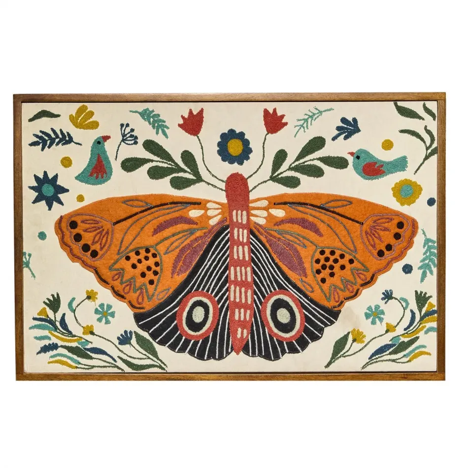 Butterfly Embroidered Wall Art