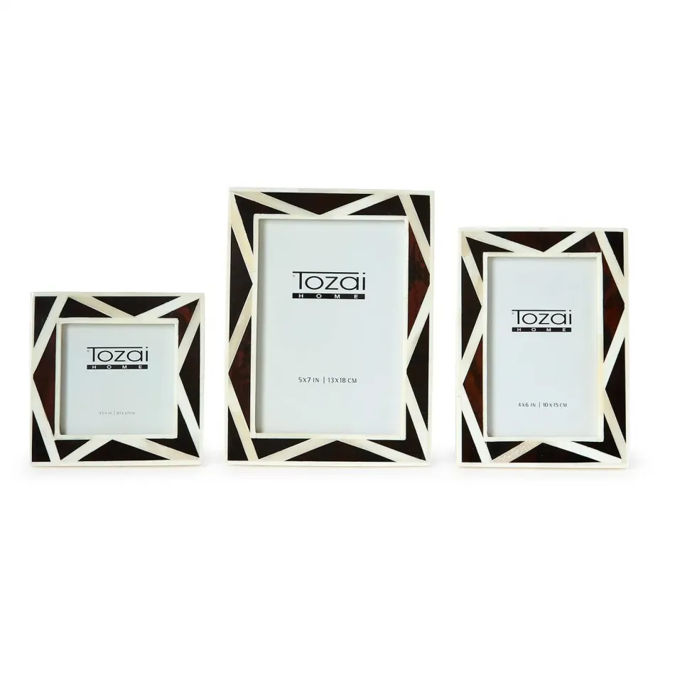 Stripes in Absract Dark Tortoise Photo Frame Set of 3
