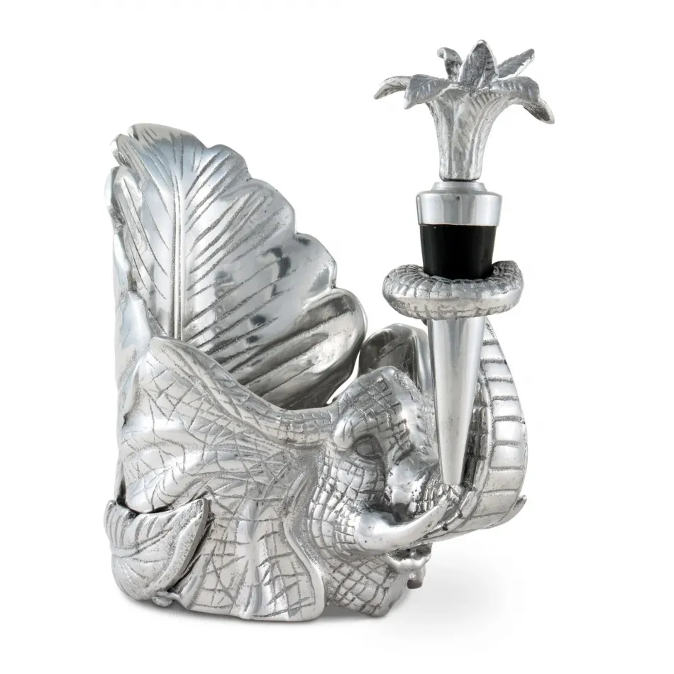 Elephant Wine Coaster And Stopper Set