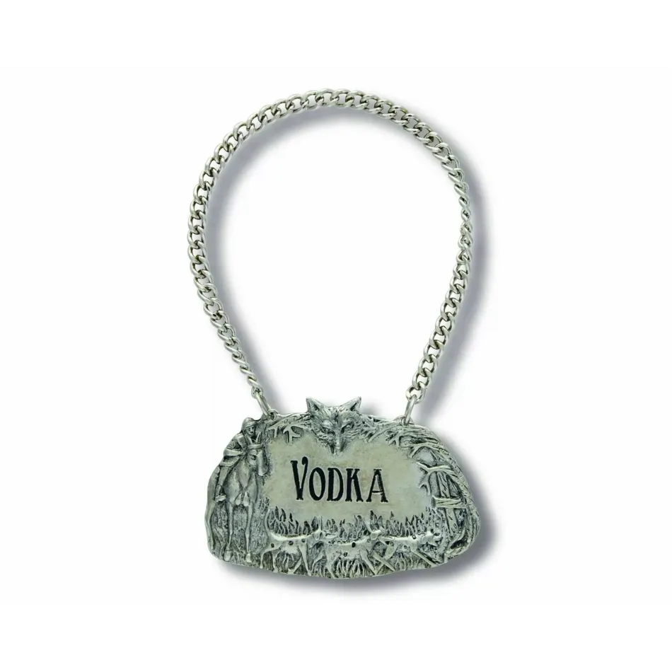 Morning Hunt Pewter Hunt Vodka Decanter Tag