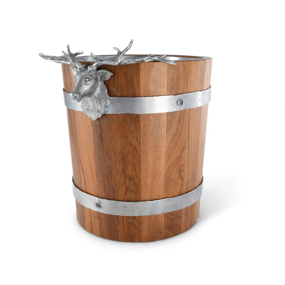 Lodge Style Elk Wood Pail Ice Bucket