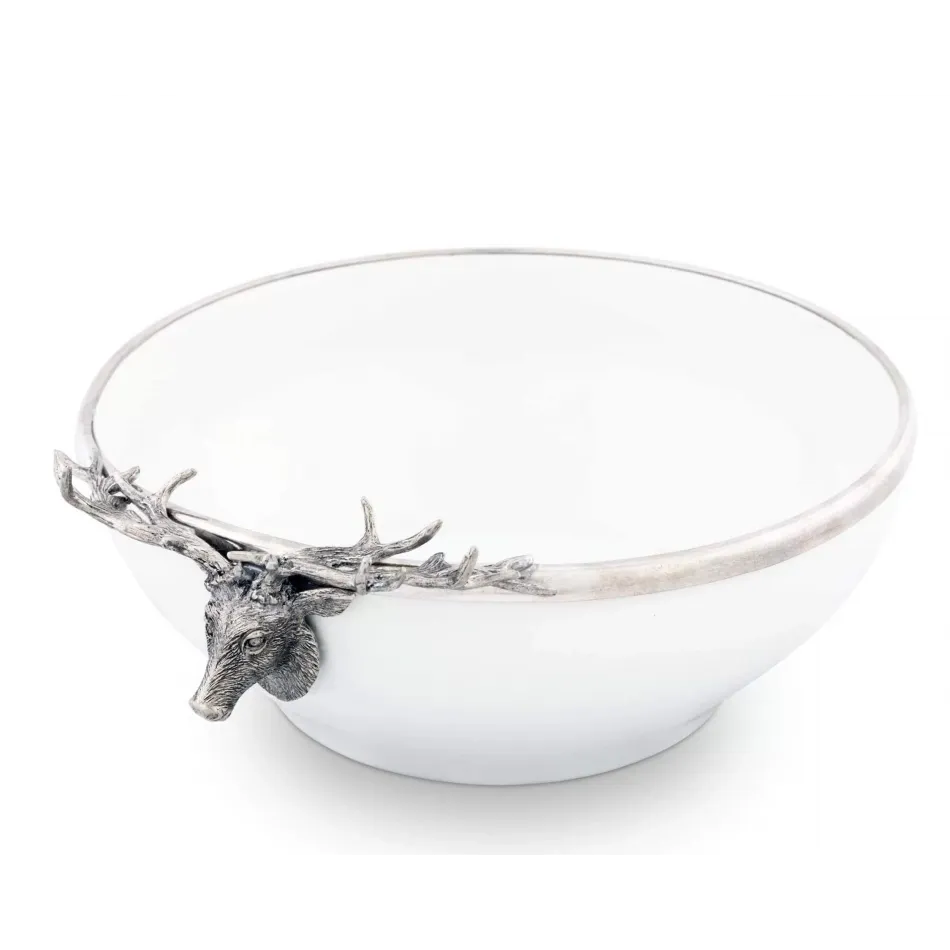 Lodge Style Elk Head Stoneware Bowl Larger