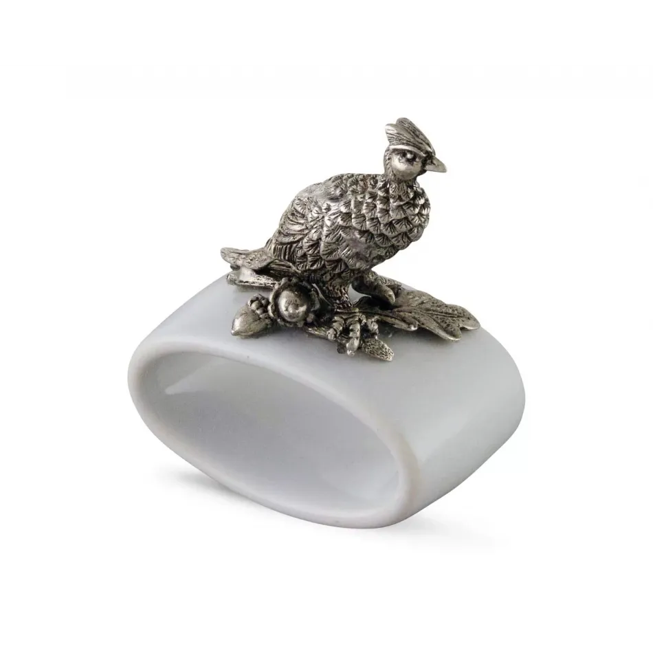 Morning Hunt Pheasant Stoneware Napkin Ring