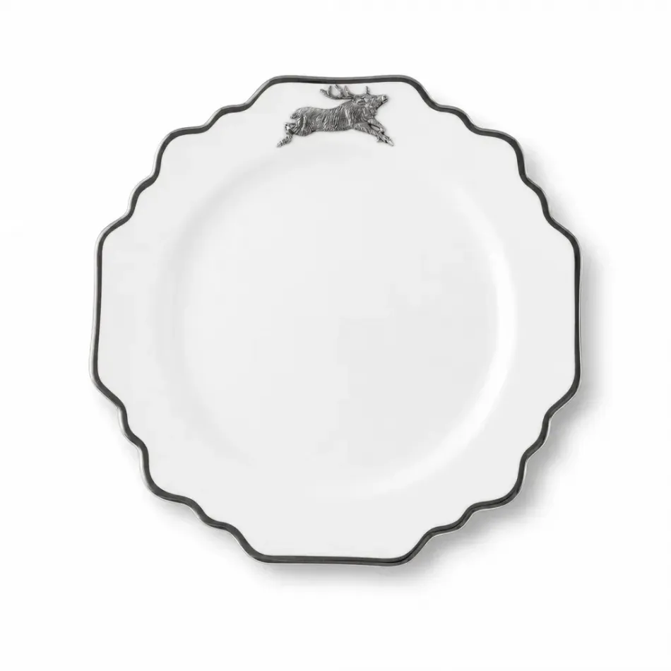 Running Elk Platinum Rim Scallop Salad Plate