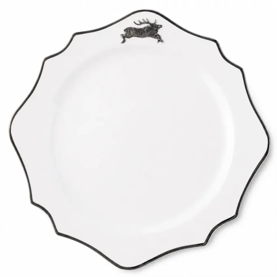Running Elk Platinum Rim Scallop Charger