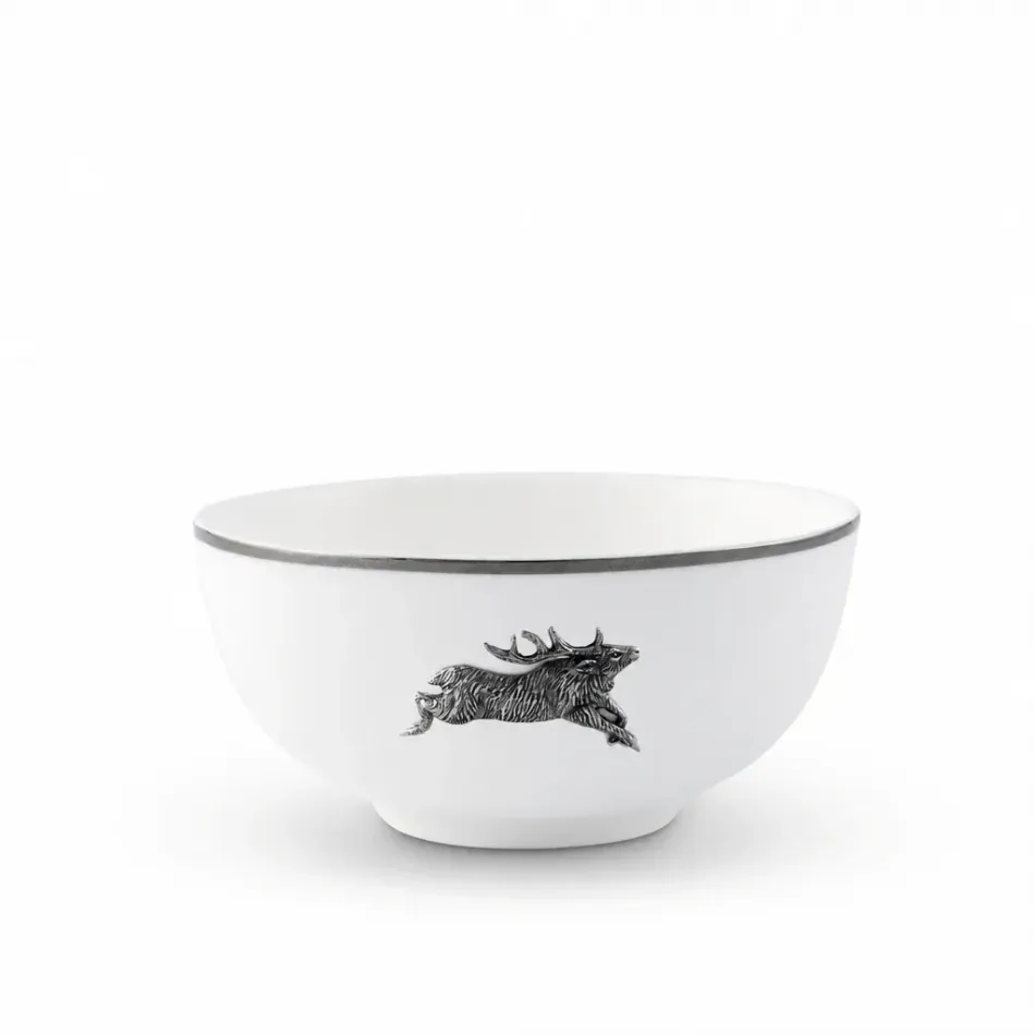 Running Elk Platinum Rim Cereal Bowl