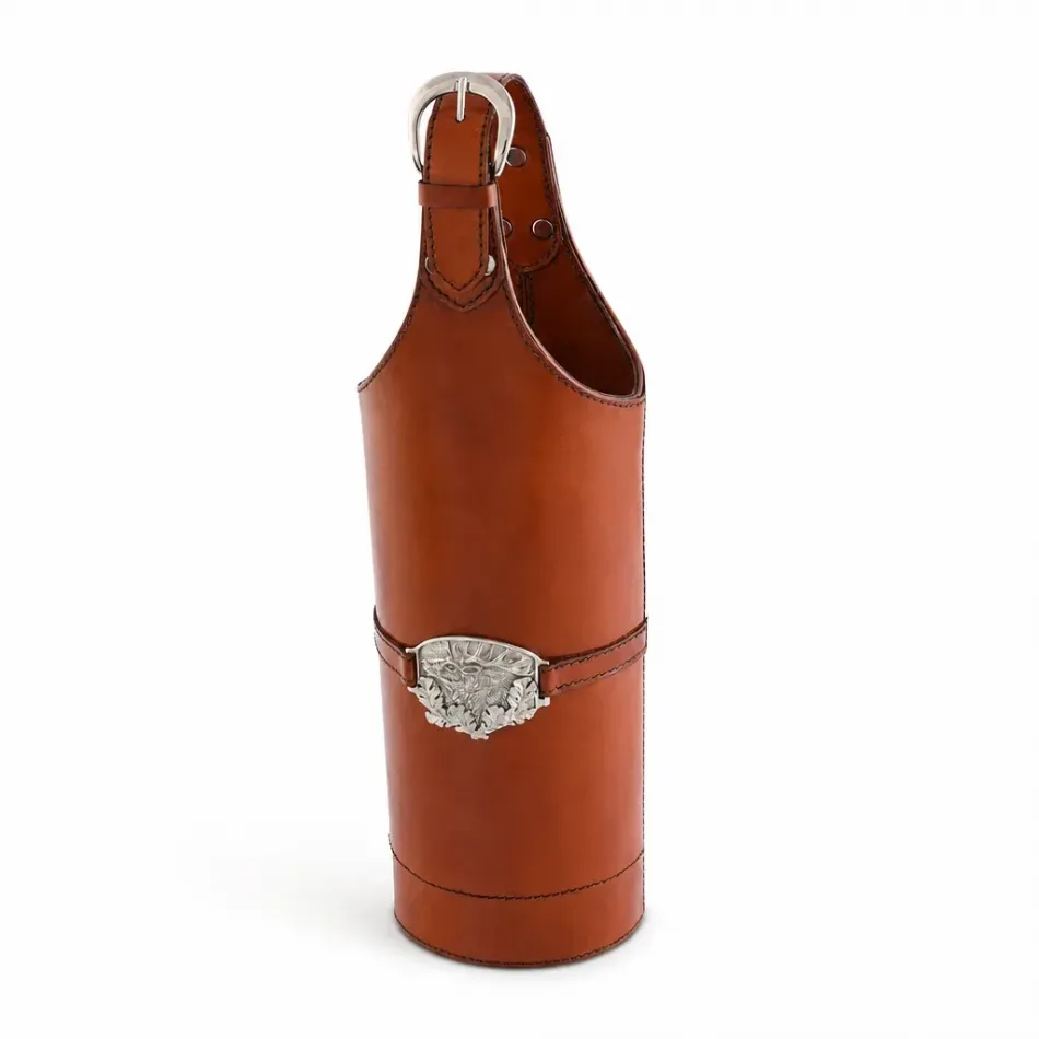 Leather Elk Single Wine Bottle Carrier