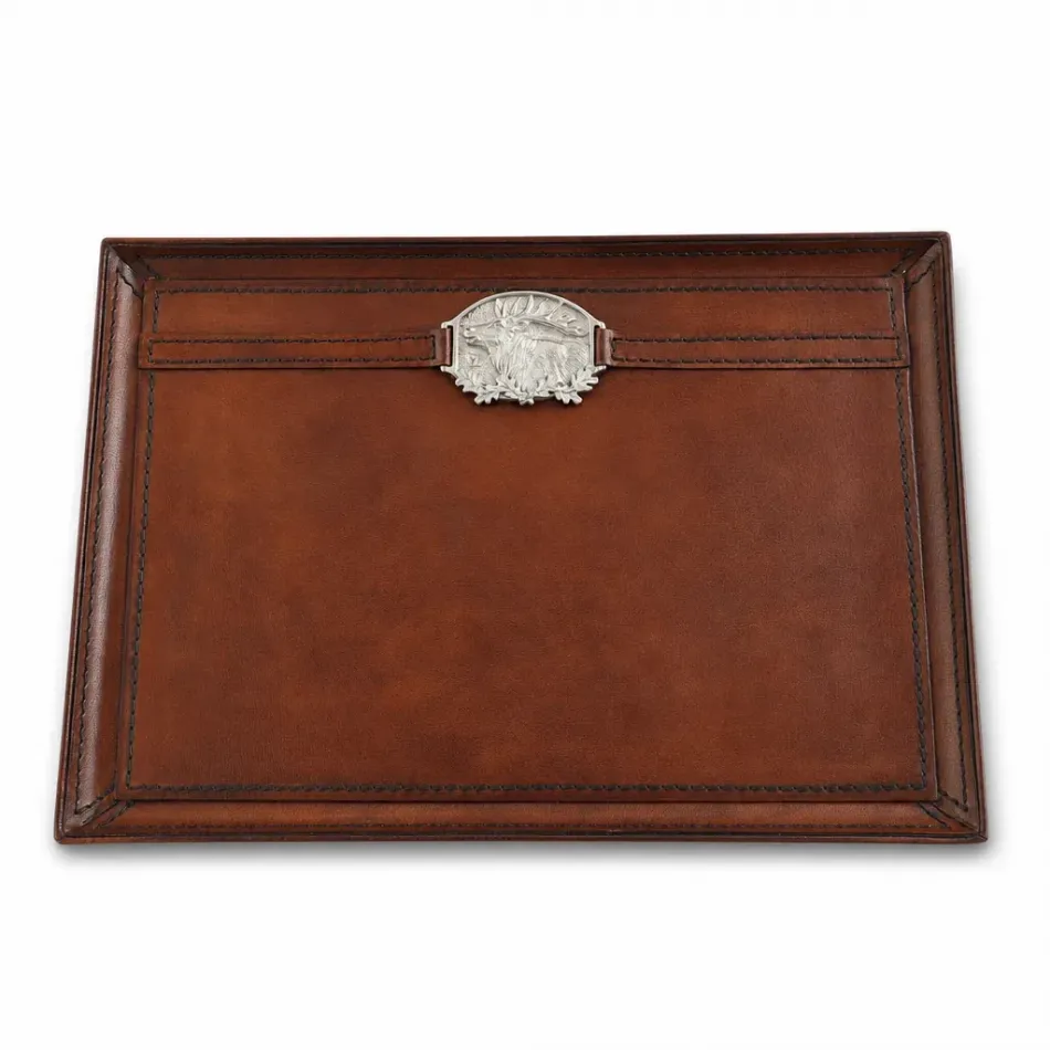 Leather Elk Catchall Tray