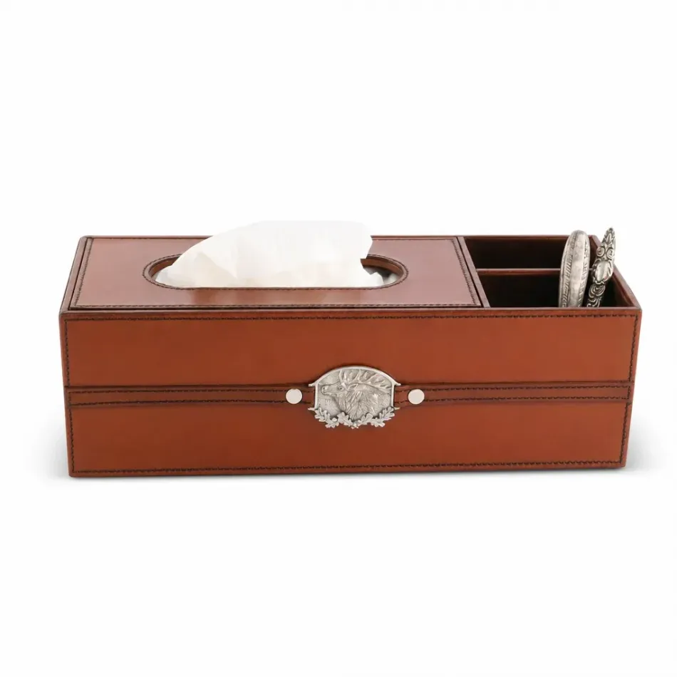 Leather Elk Office Tissue Box