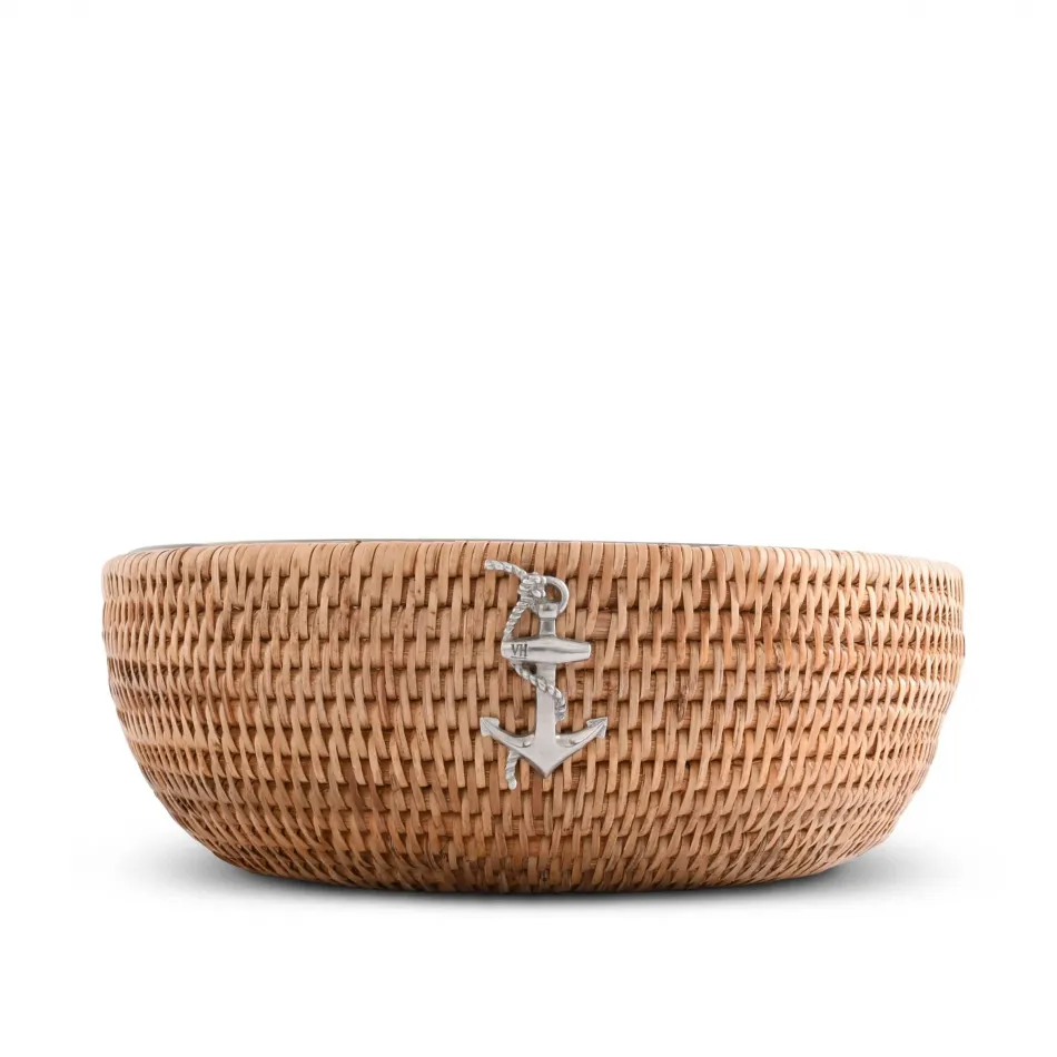 Wicker Rattan Anchor Serving Bowl