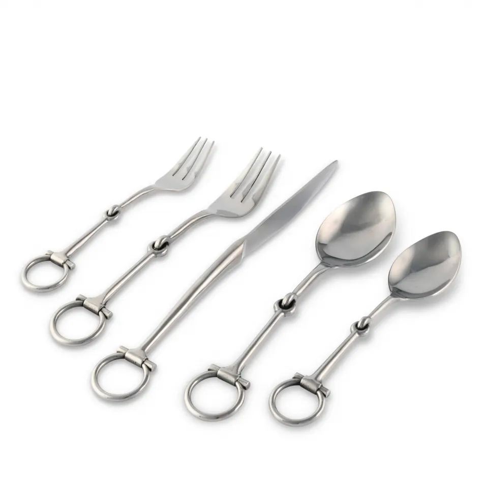 Bit Five Piece Flatware Set - Stainless Steel Matt Silver