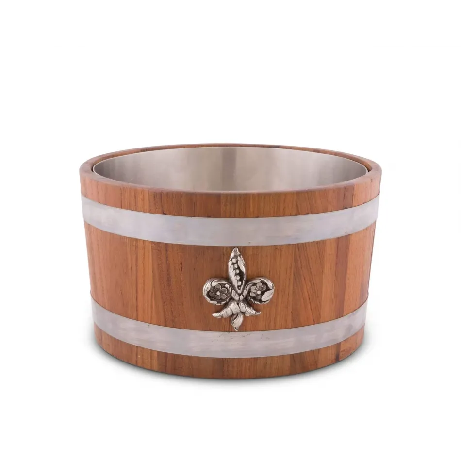 Provencal Fleur De Lis Teak Beer Cooler