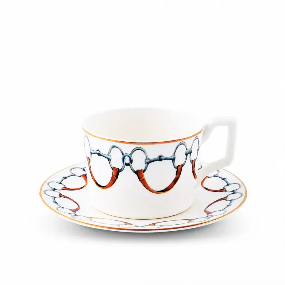 Wellington Bit Pattern Bone China Cup and Saucer