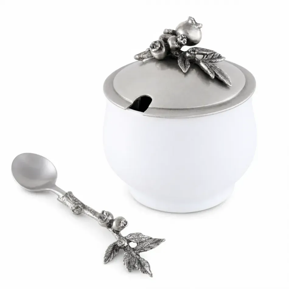 Blueberry Sugar Bowl and Spoon