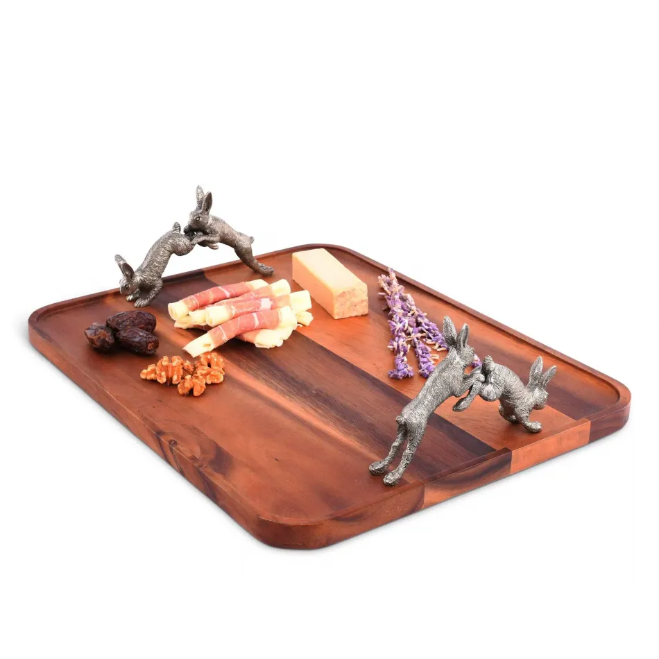 Garden Friends Hopping Bunny Wood Tray