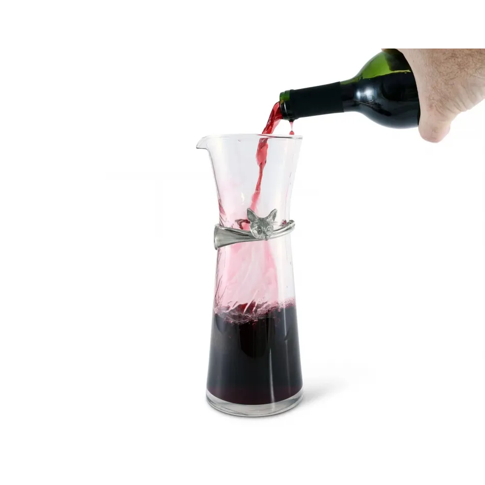 Morning Hunt Wine Carafe With Pewter Hunt Horn