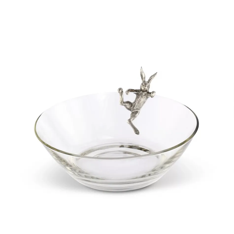 Garden Friends Climbing Bunny Glass Serving/Salad Bowl