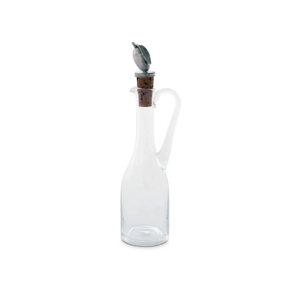 Olive Cruet Bottle With Pewter Head Cork Stopper