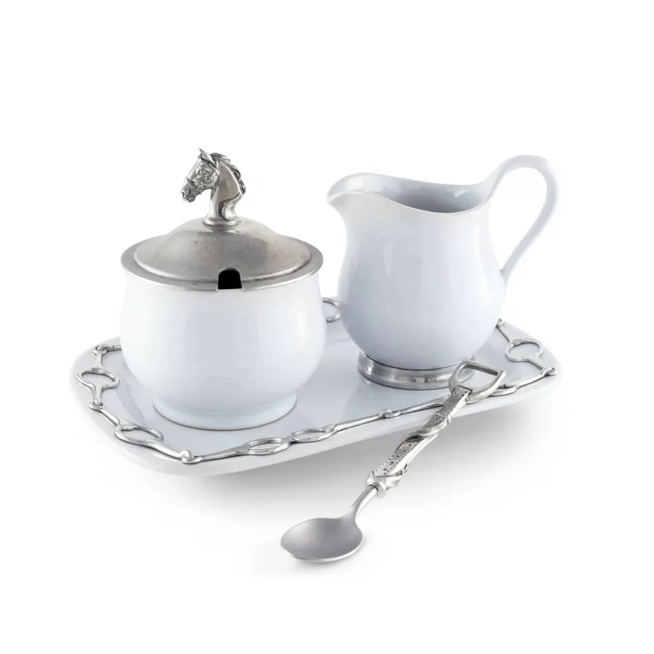 Equestrian Sugar And Creamer Set